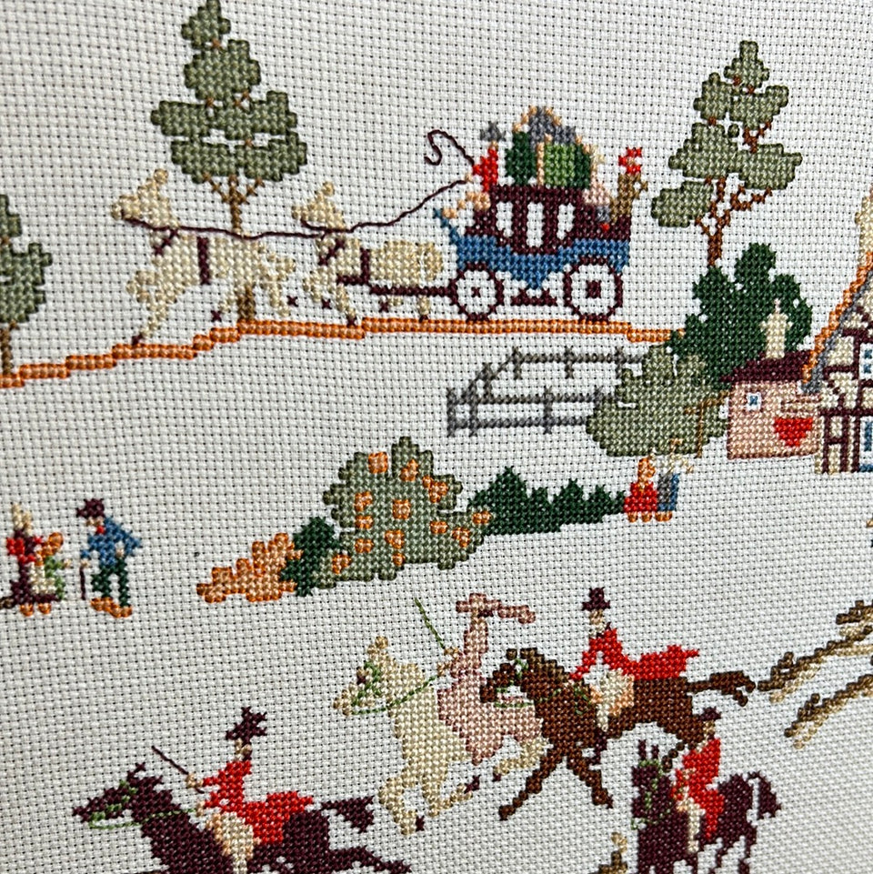 Hunting Scene - Tapestry - Embroidery - Cottonwork