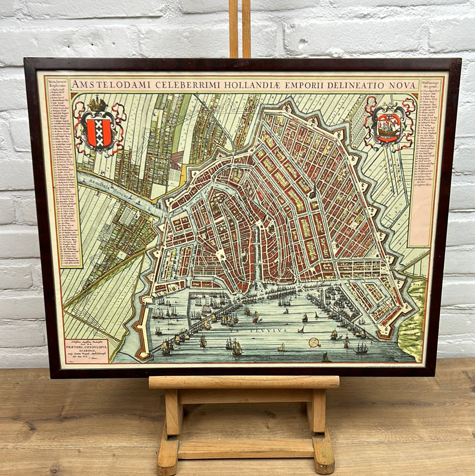 Old map of Amsterdam (exclusive limited release for KLM Airlines) with or without frame!