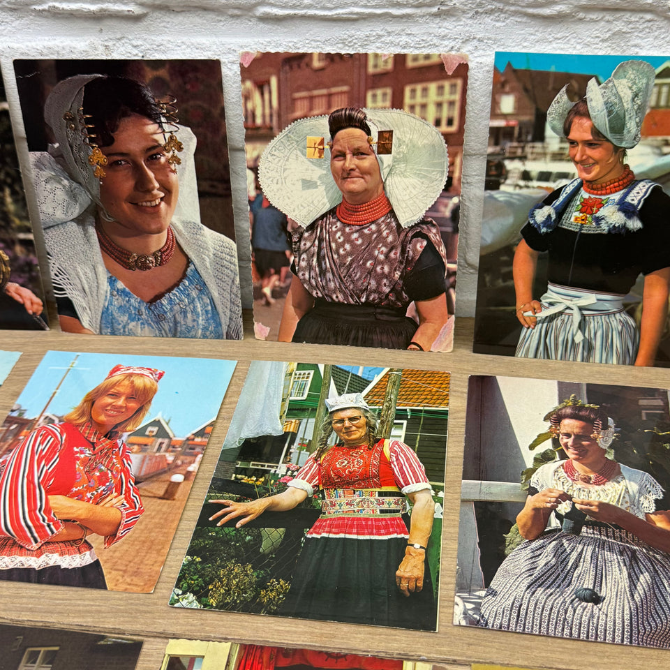Collection of Antique The Netherlands Folklore Costume with Dutch Woman photocards - High Quality Photo paper a.o. – Holland Traditional Culture Costume Embroideries