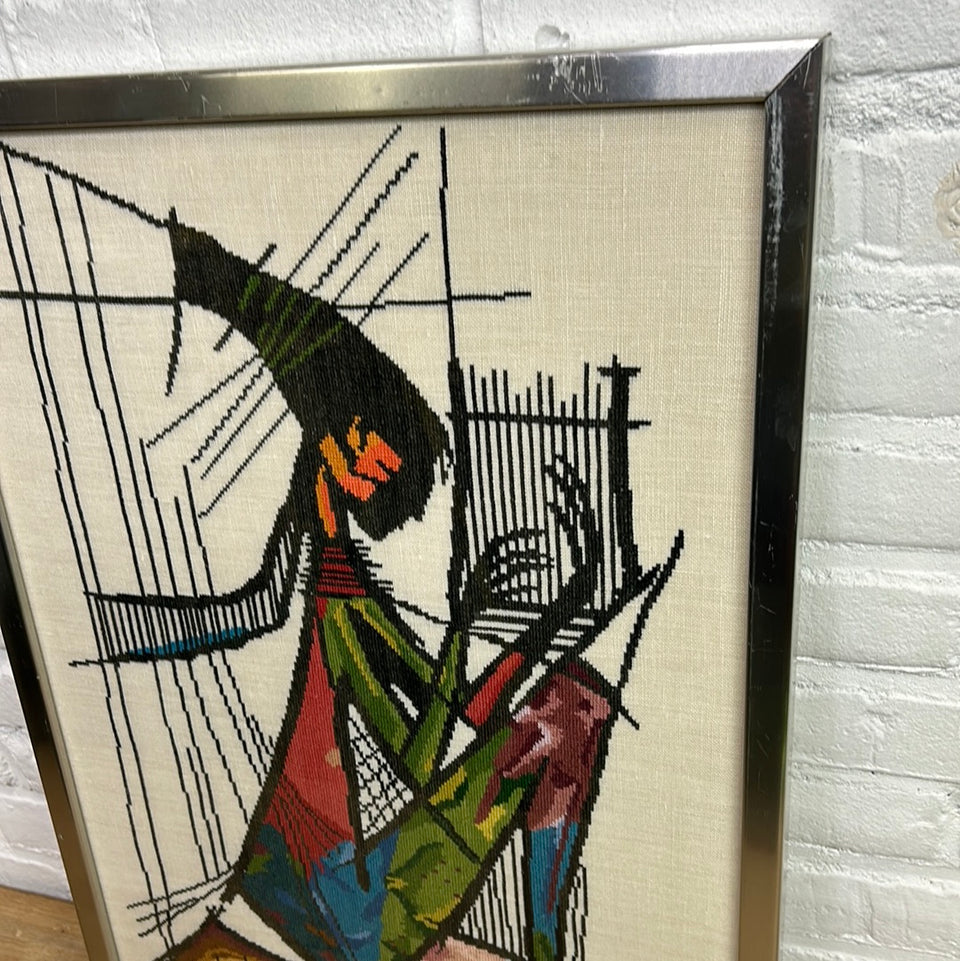 Vintage 60’s Embroidery - Cottonwork - Framed