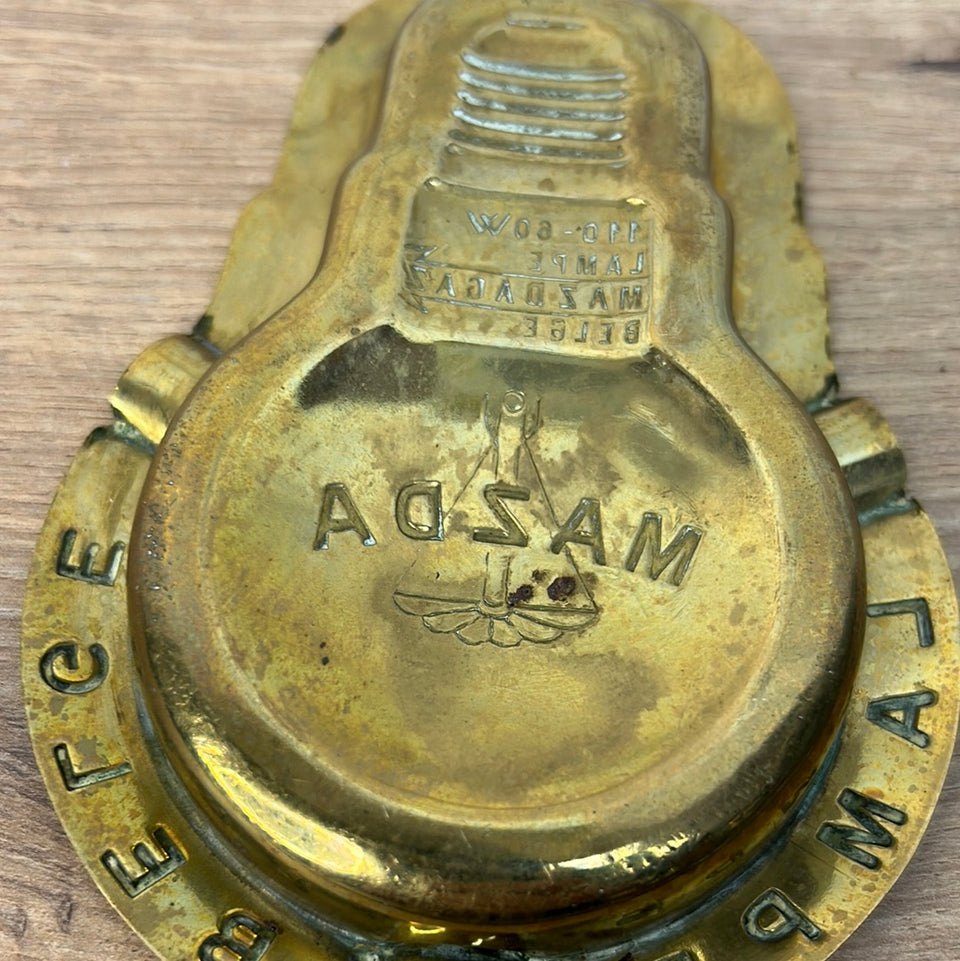 Vintage Copper Mazda Lampe Belge Lightbulb Ashtray