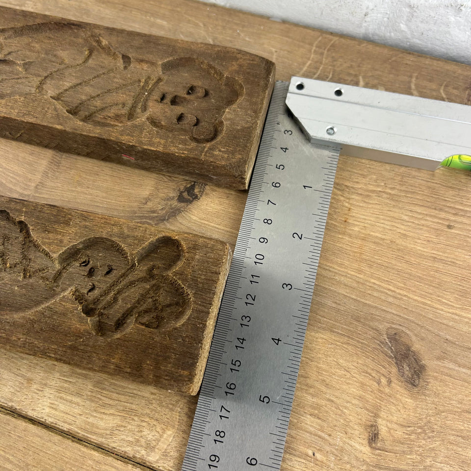 Antique set of two wooden 18th century cookie baking mold