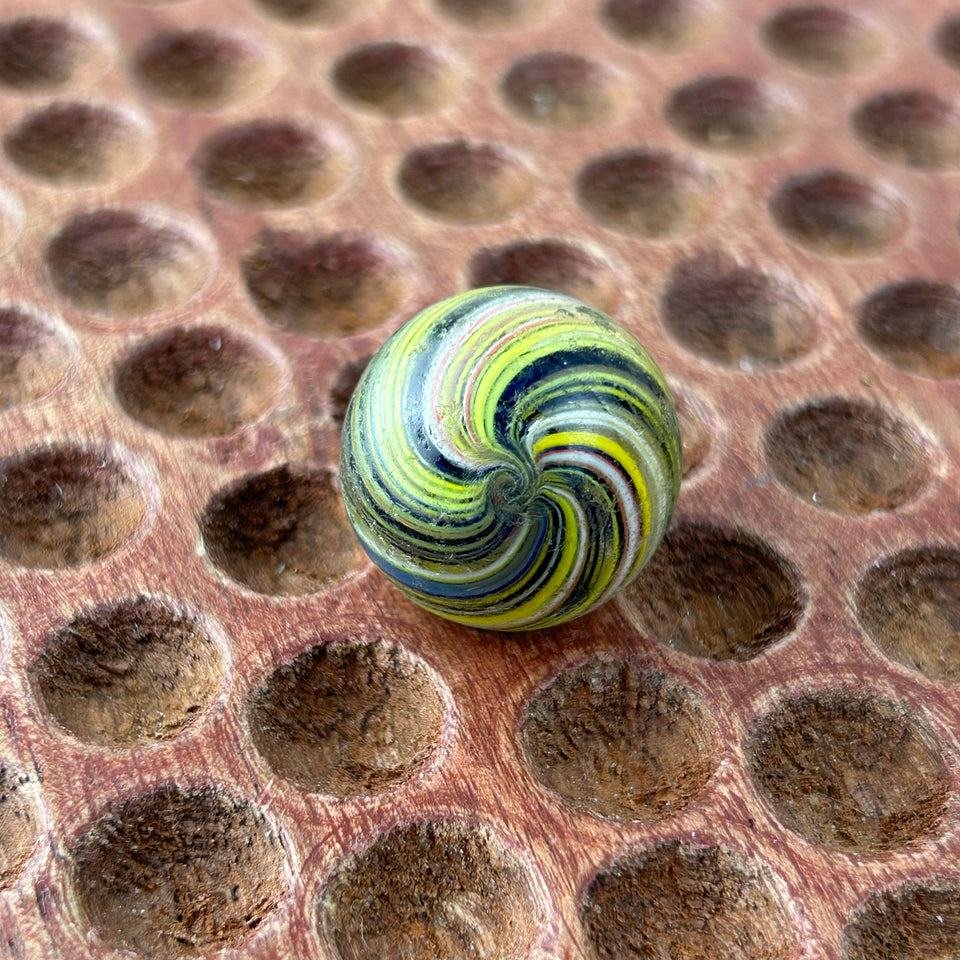 Onion skin Joseph’s coat - Antique handmade 0.82” inch German glass marble