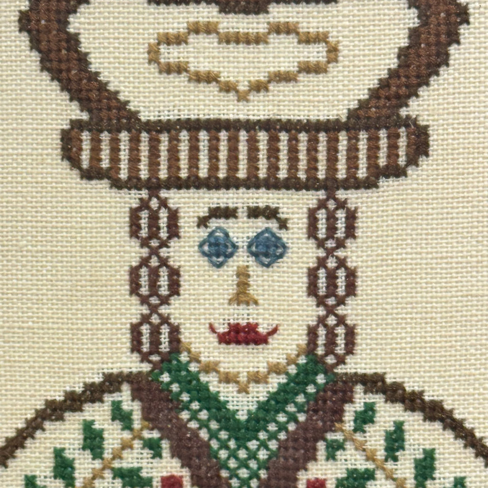 A set of 3 framed Dutch Embroideries - Cross-Stitch Embroidery - Cottonwork - Framed