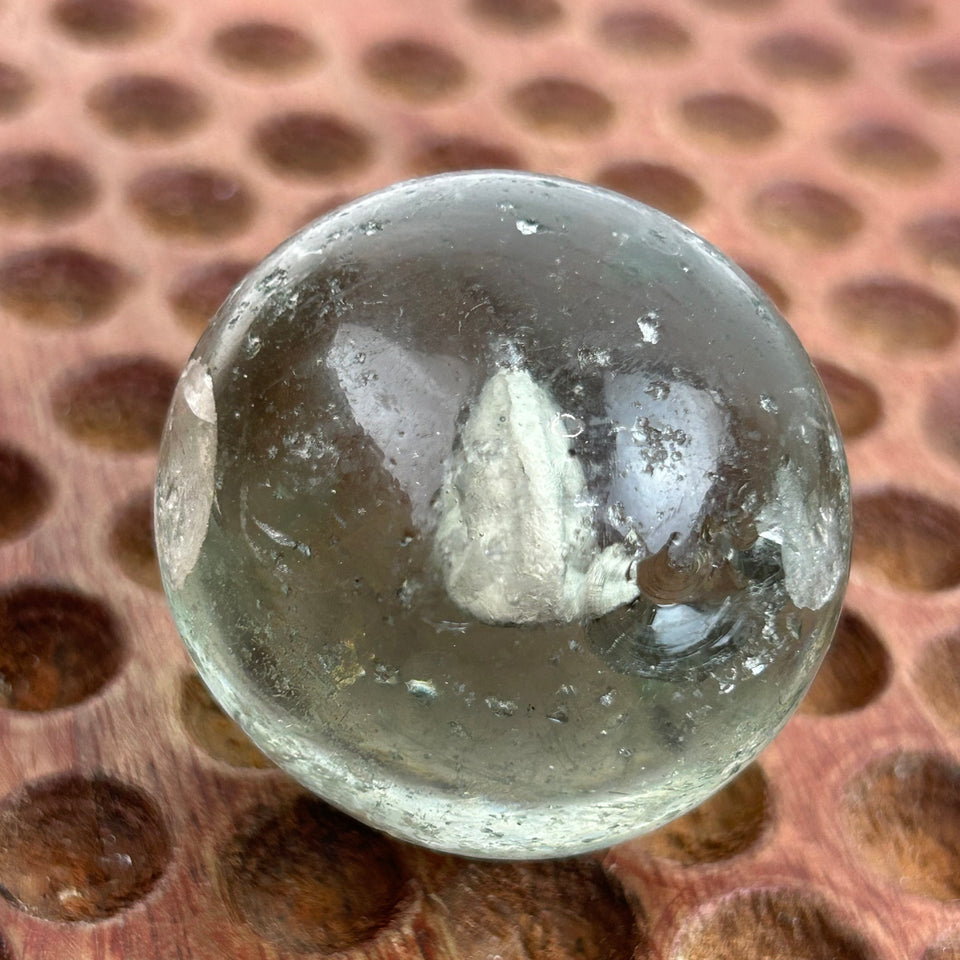 Antique Sulphide Bear Marble - Antique handmade 1.6” inch German sulfide glass marble