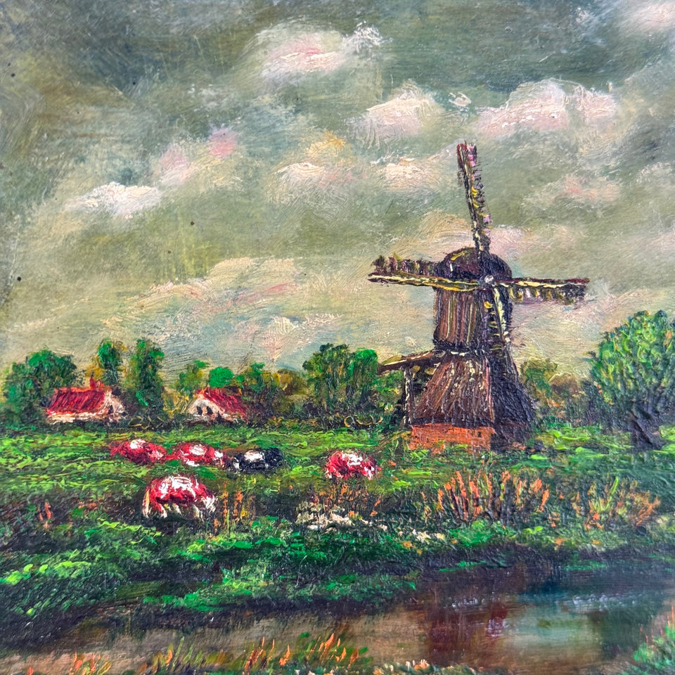 Dutch Windmill landscape scene by Dutch painter Jan Bakker