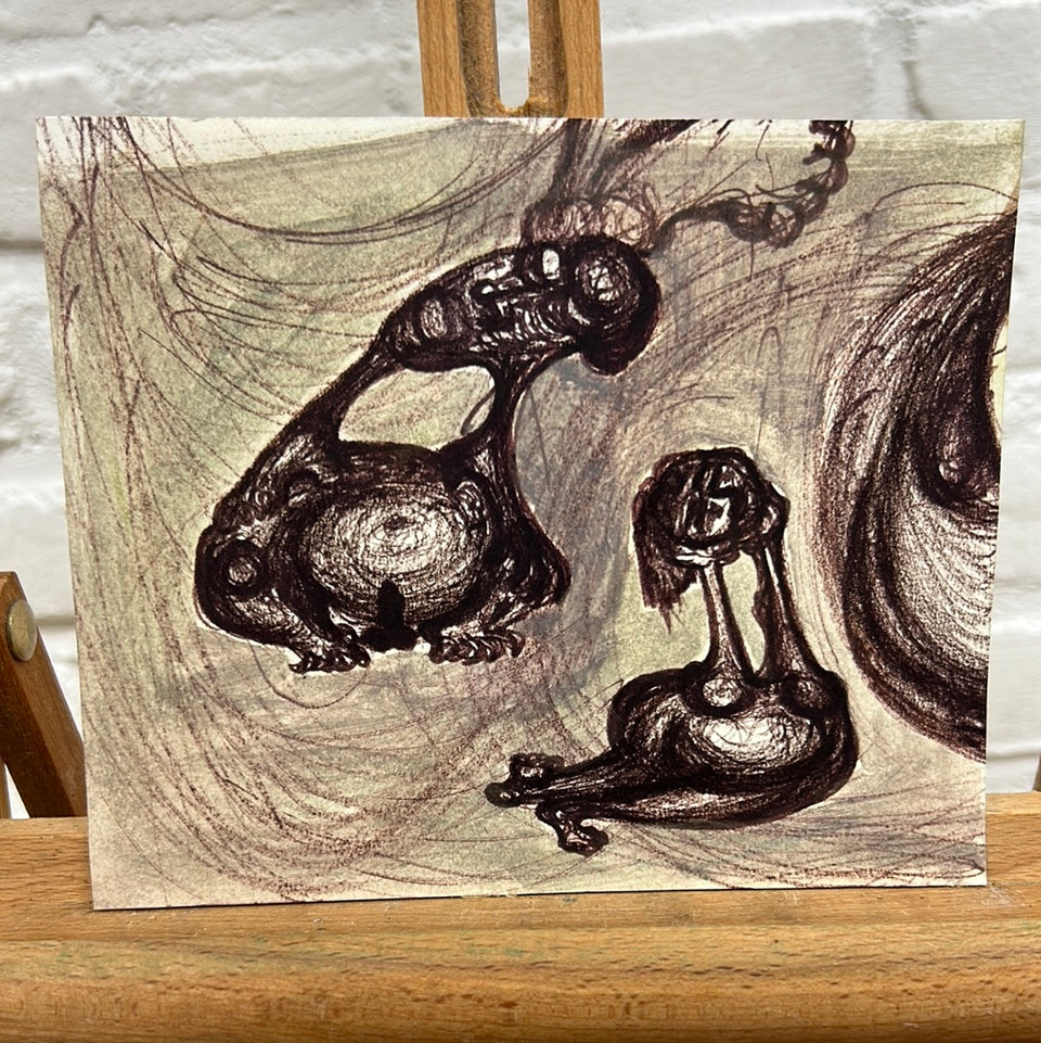 Surrealistic Head lifting Aliens artworks by Dini Henkes (1935-2022)