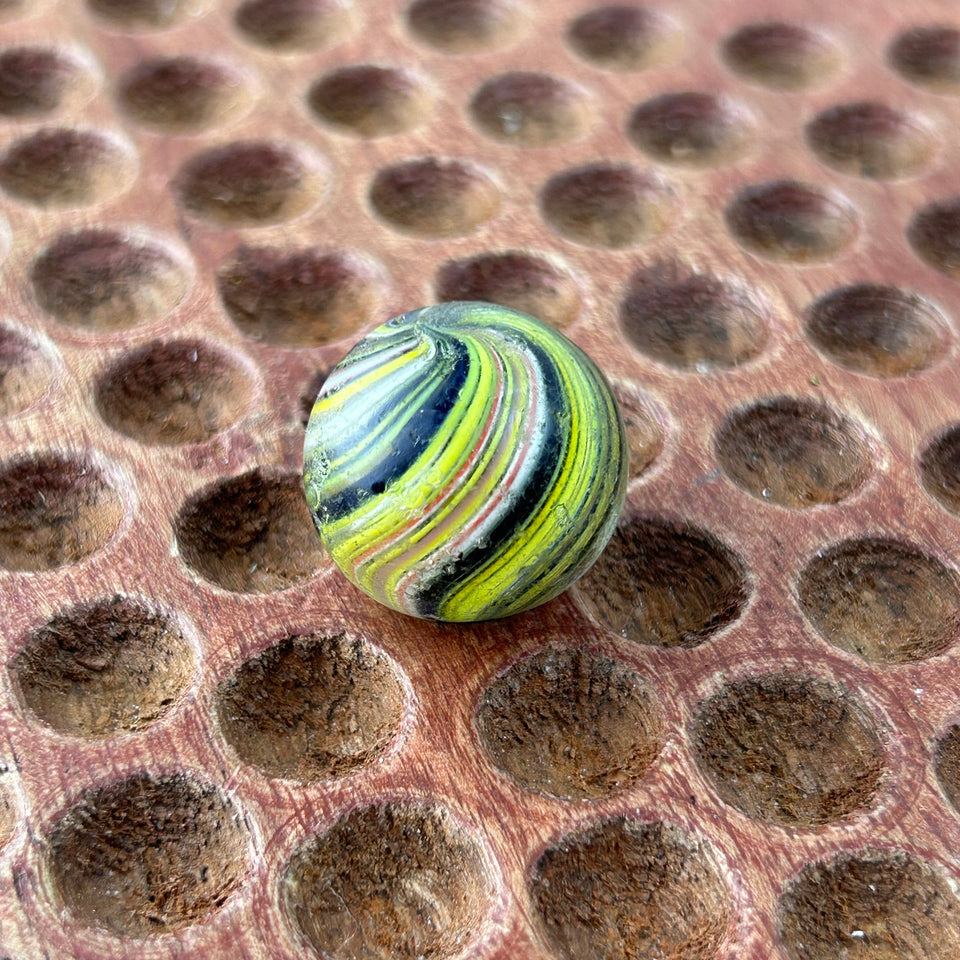 Onion skin Joseph’s coat - Antique handmade 0.82” inch German glass marble