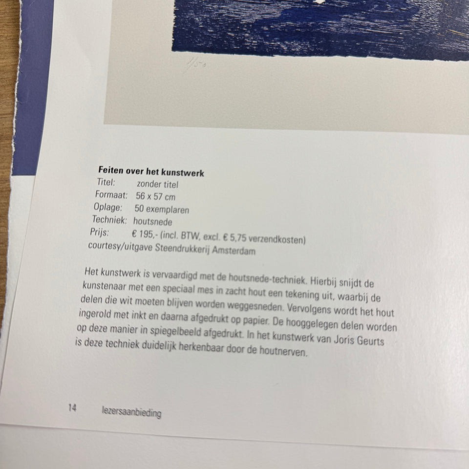 Woodcut print by Joris Geurts