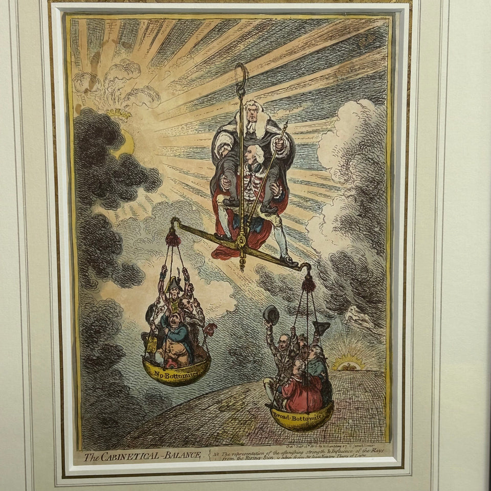 Original Rare handcolored - The Cabinetical Balance -
James Gillray (1757–1815)