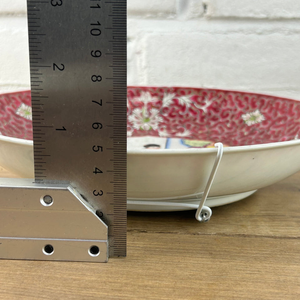 Chinese ceramic tea set - plates & cups and a matching wall plate