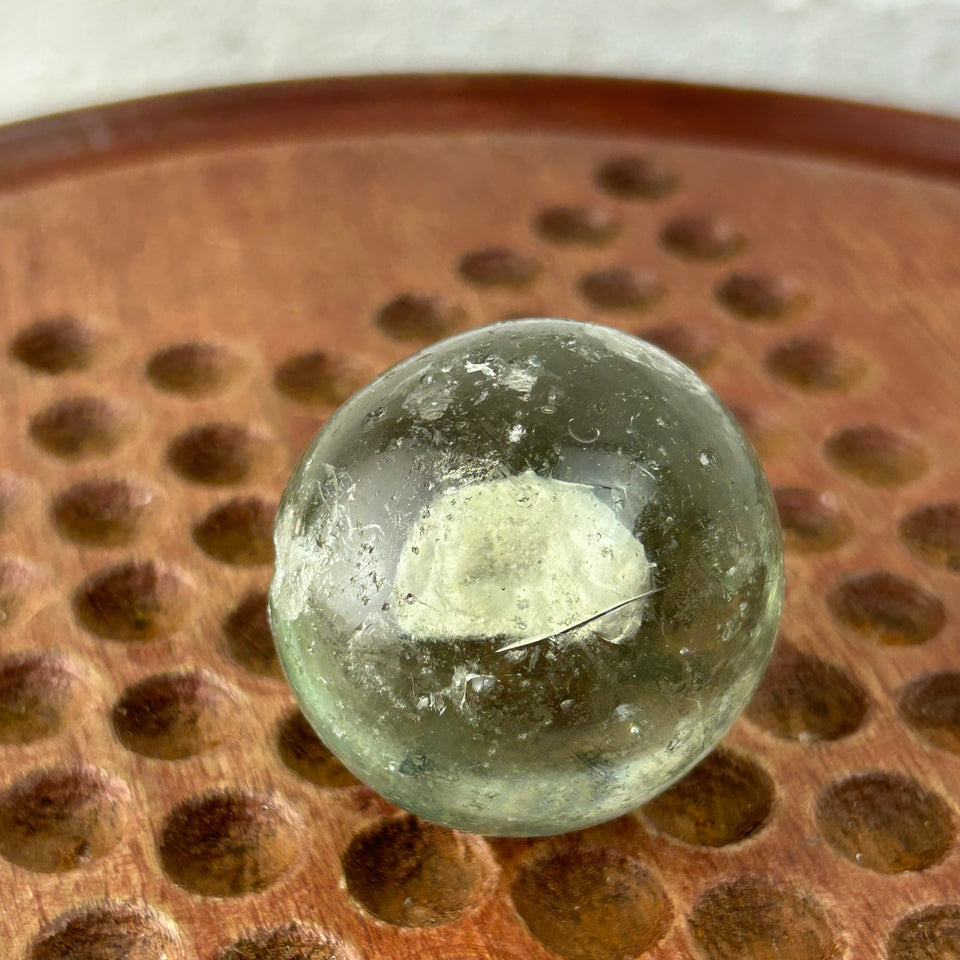 Antique Sulphide Bear Marble - Antique handmade 1.6” inch German sulfide glass marble