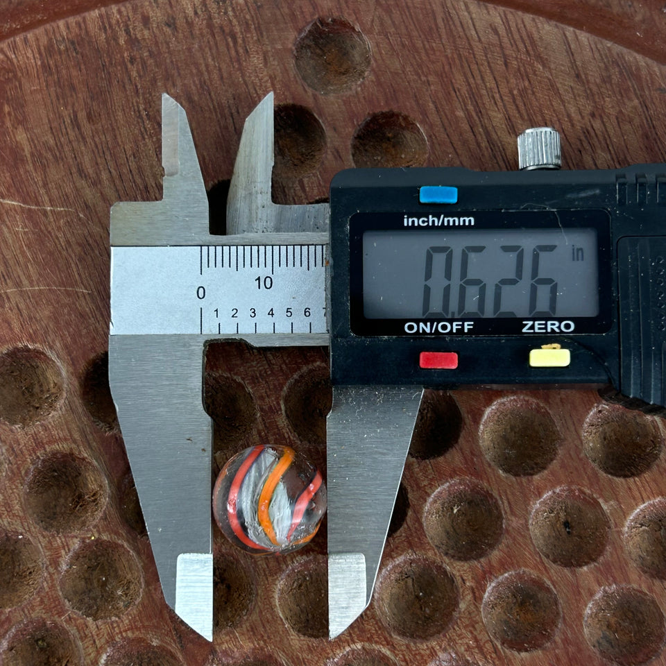 Collection of 5 Antique Latticino Core Swirls marbles - Handmade German glass marble