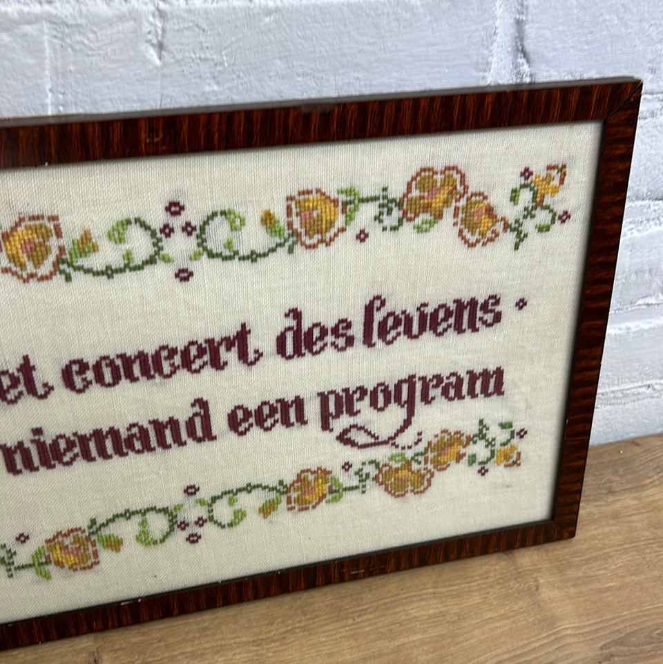 Dutch Quote - Embroidery - Tapestry - Patchwork - Cottonwork