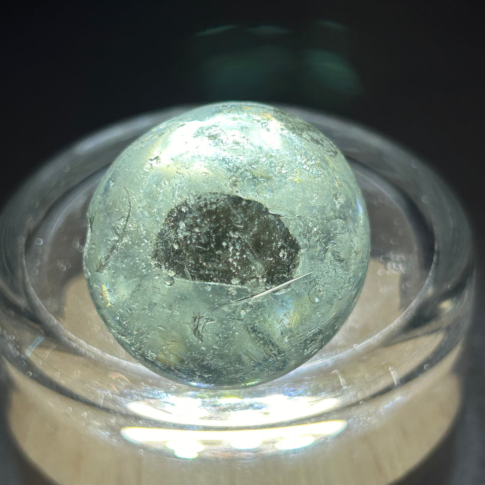 Antique Sulphide Bear Marble - Antique handmade 1.6” inch German sulfide glass marble