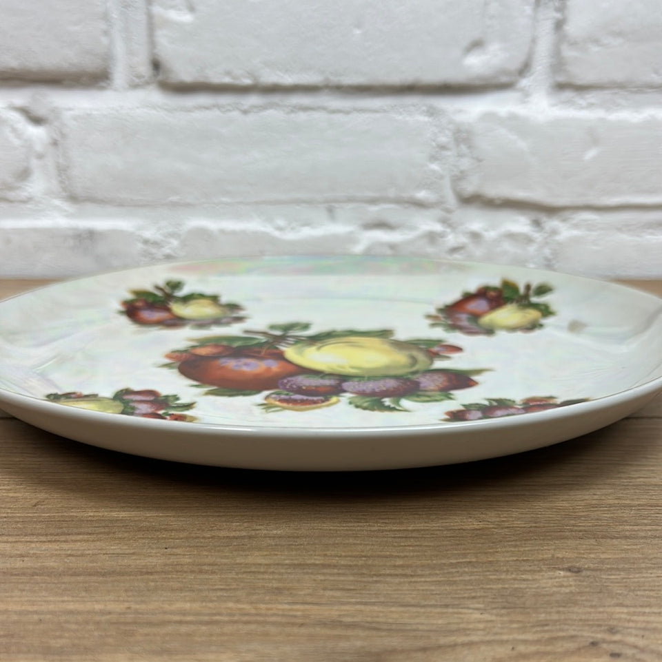 Vintage strawberry ceramic plate - wall hanging