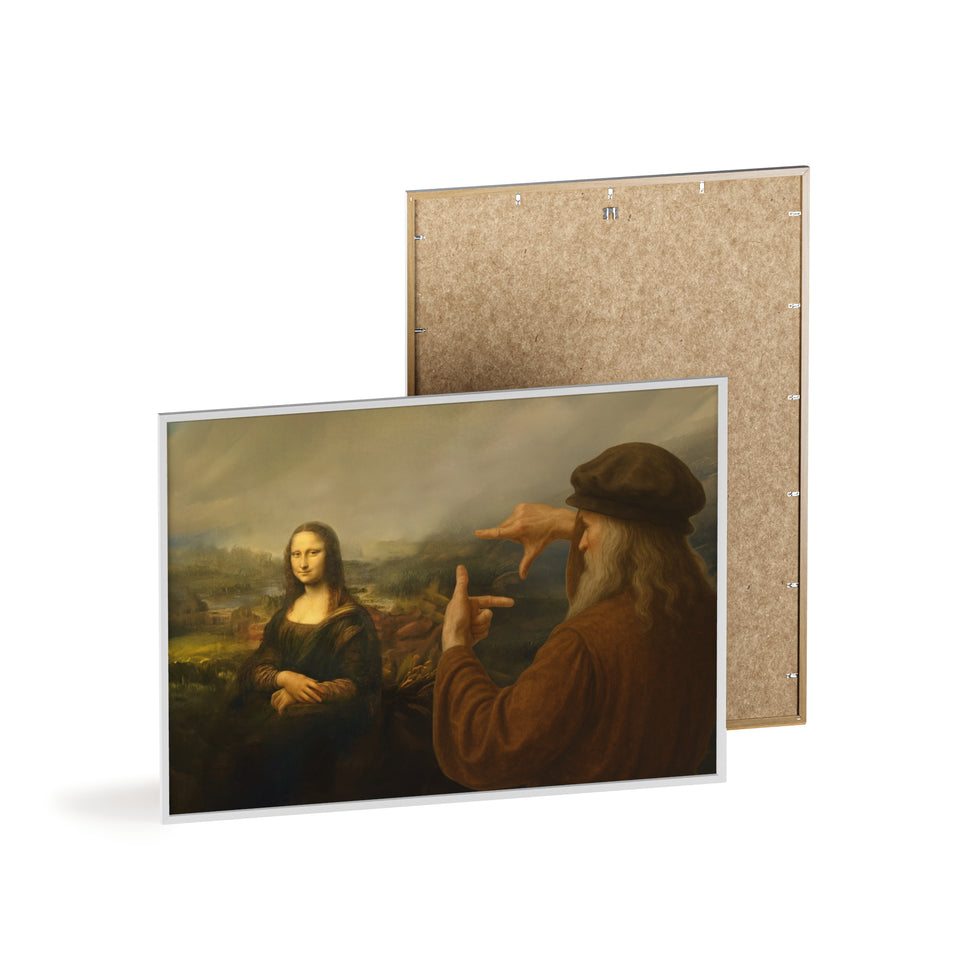 "Da Vinci's Mona Lisa Moment" - Classic Art Print with Wooden Frame