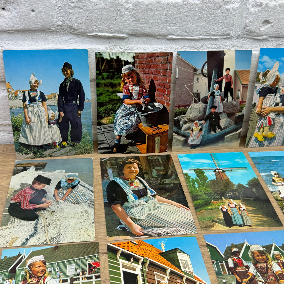 Postcard Collection of Dutch Folklore Costume with Dutch Woman Vintage photo cards – Holland’s Traditional Culture Costumes