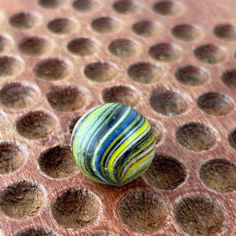 Onion skin Joseph’s coat - Antique handmade 0.82” inch German glass marble