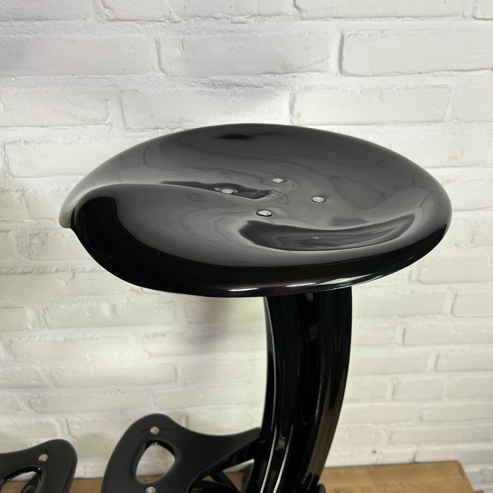 Dulton Industrial Vintage Bar Stool With Tractor Seating, Model Lotus