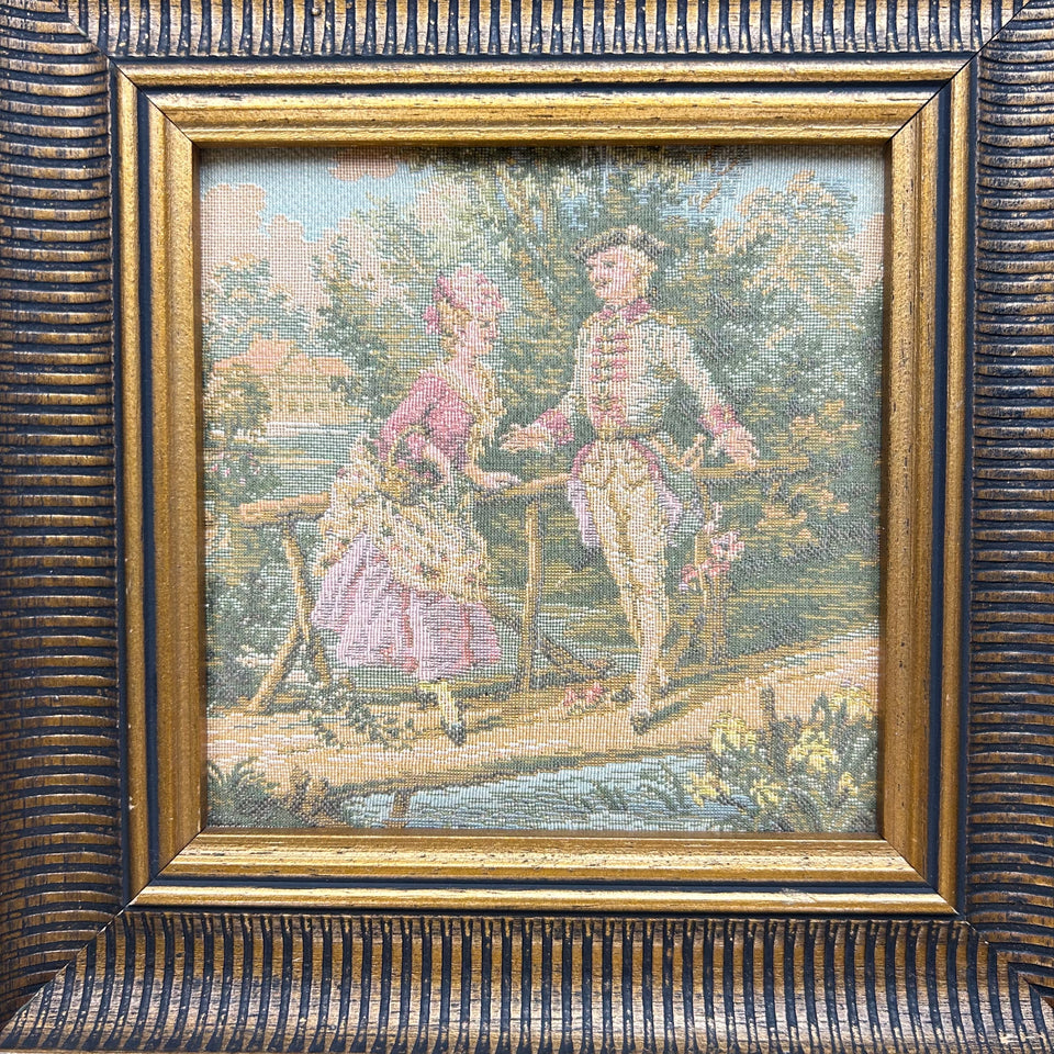 French Gobelin Tapestry framed - Embroidery - Tapestry - Patchwork - Cottonwork