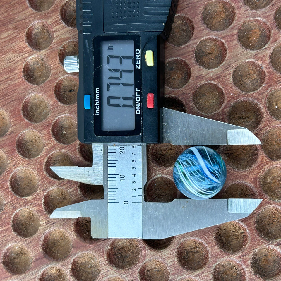 Two Antique handmade German Latino core swirl glass marbles