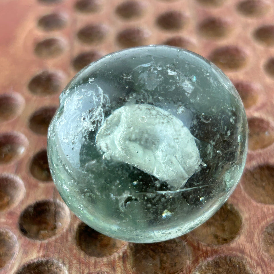 Antique Sulphide Bear Marble - Antique handmade 1.6” inch German sulfide glass marble