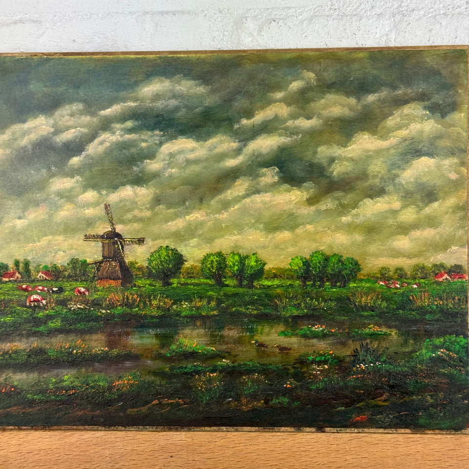 Dutch Windmill landscape scene by Dutch painter Jan Bakker