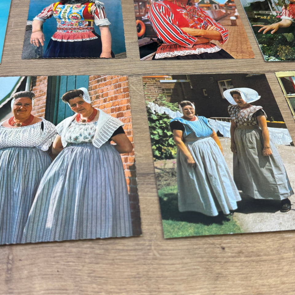 Collection of Antique The Netherlands Folklore Costume with Dutch Woman photocards - High Quality Photo paper a.o. – Holland Traditional Culture Costume Embroideries