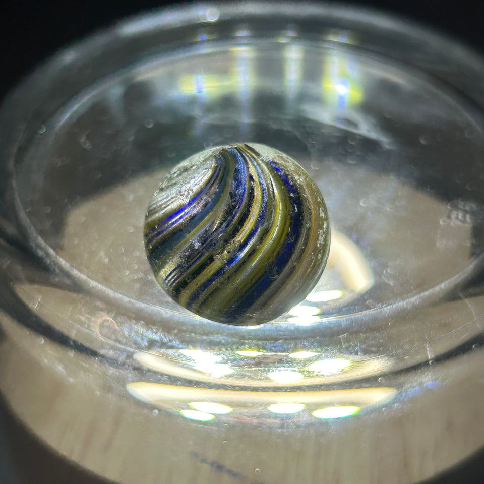 Onion skin Joseph’s coat - Antique handmade 0.82” inch German glass marble