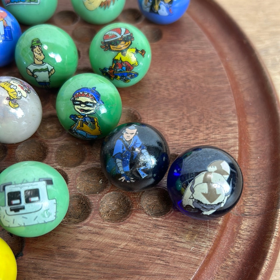 Mixed set of 30 Comic Series Vintage Marbles - 1 inch
