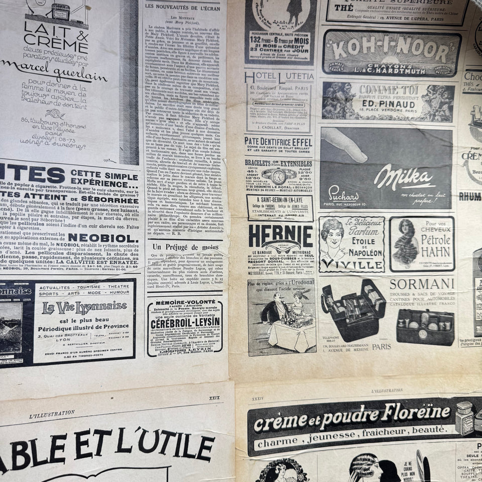 Handmade Wallpaper - Original Vintage Advertising posters glued on glasfiber paper rolls
