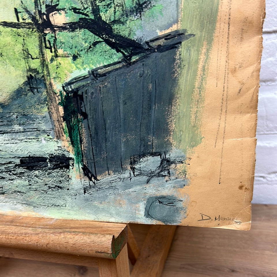 Colorful street scene - Artwork by Dini Henkes (1935-2022)