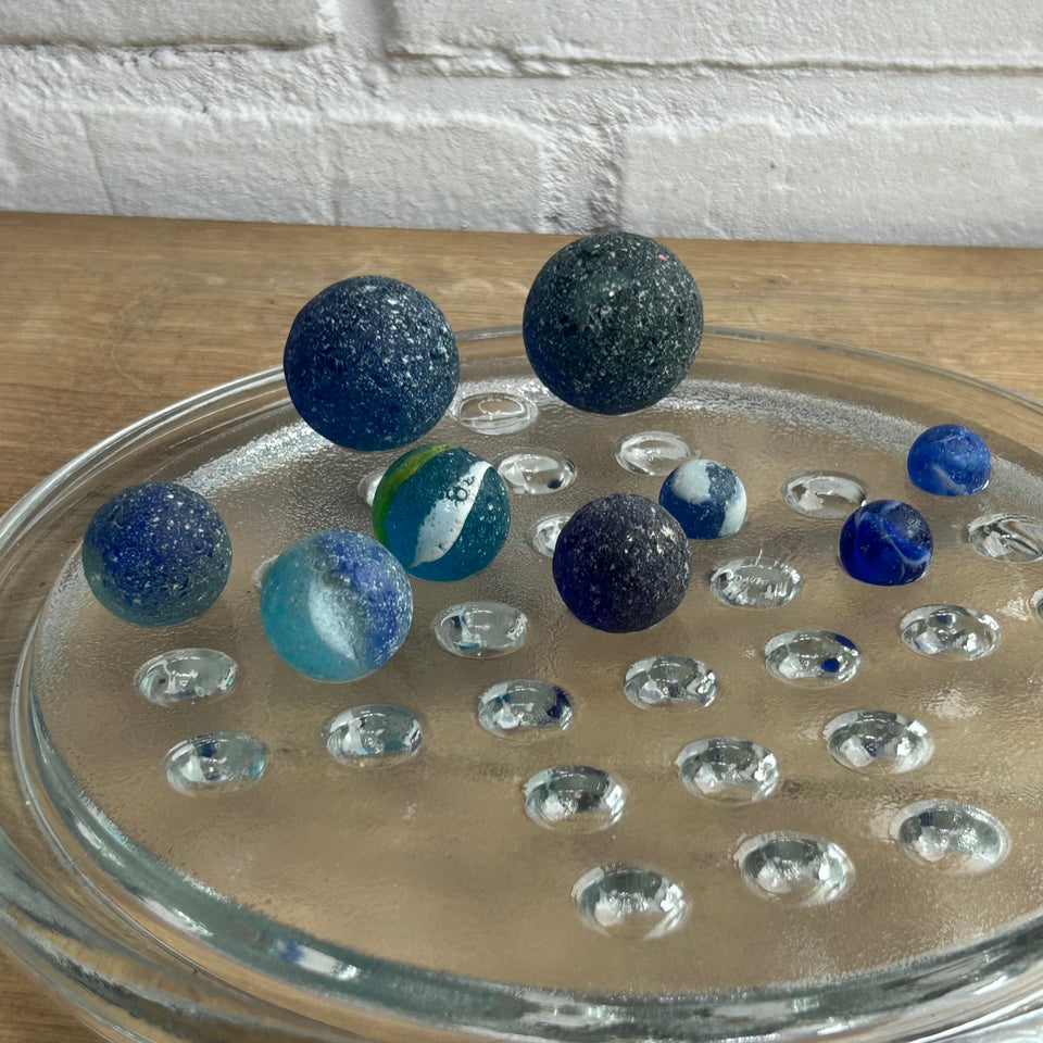 Colored Sea Glass marbles set of 9 transparent marbles