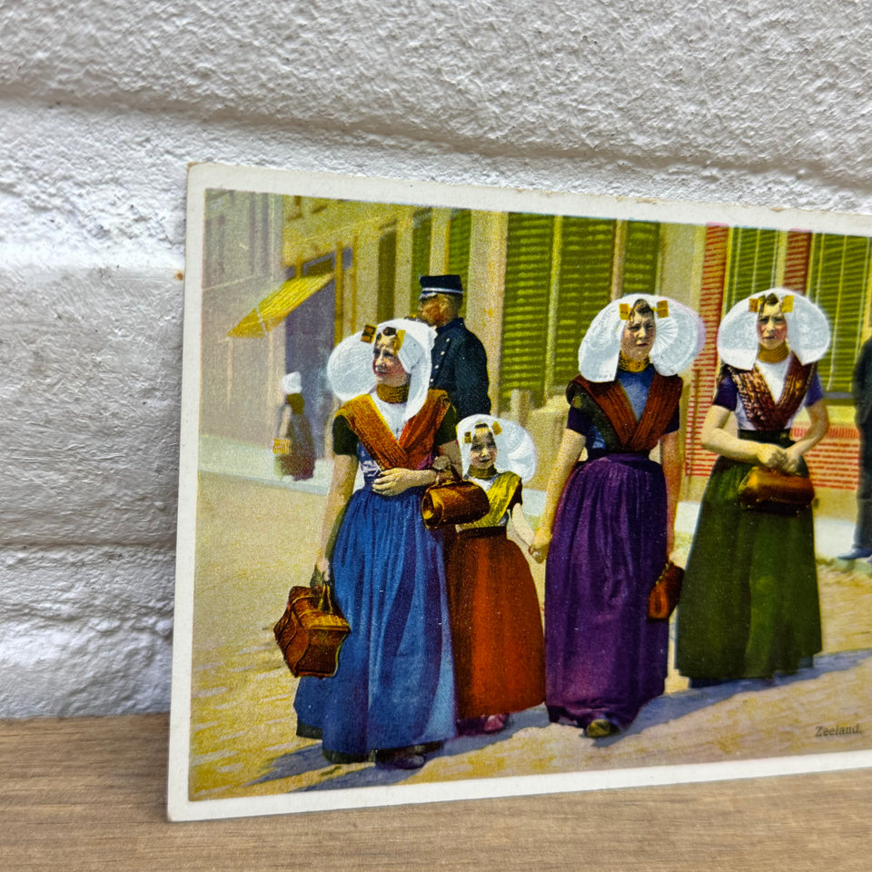Rare Antique PhotoChrome Postcard - Near mint condition - Historical Folklore Dutch Costume photocards - High Quality Photo paper a.o. – Holland Traditional Culture Costume Embroideries