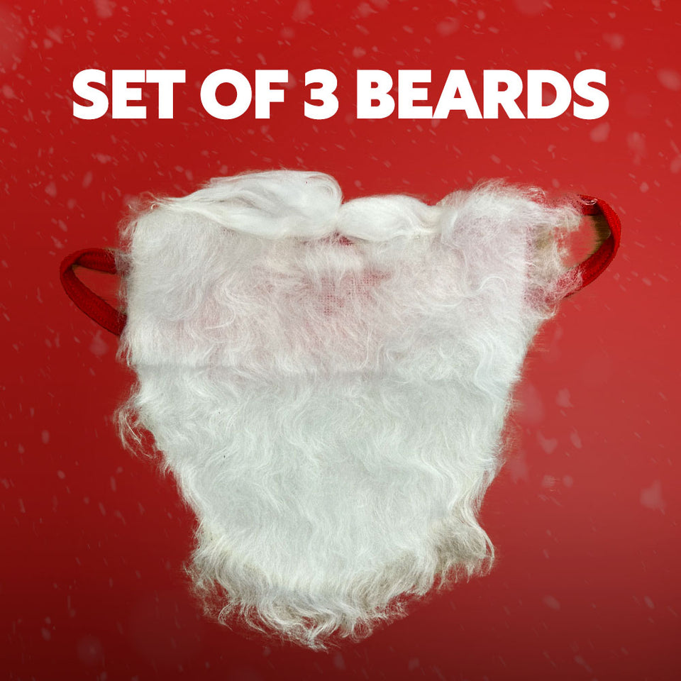 3 x Santa Beards with ear handles