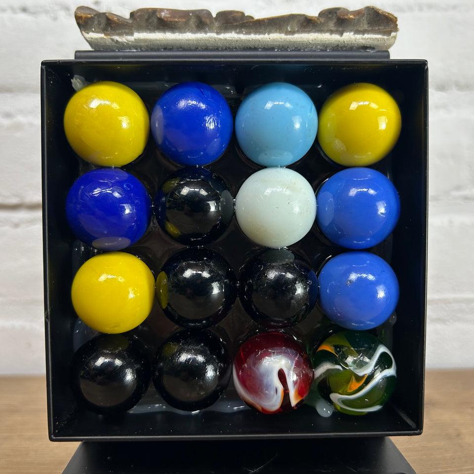 Starry Night Abstract Square Upcycled Marbles artwork