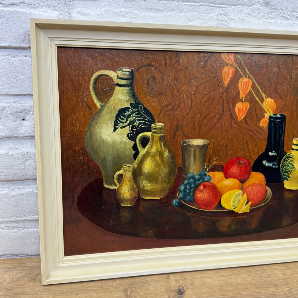 Still life painting Jars and Fruits - Oil painting