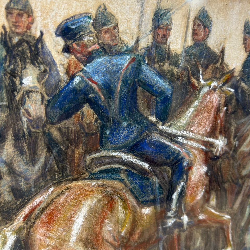 Original cavalry painting of a Napoleon Waterloo Style Cavalry - G. Westermann
