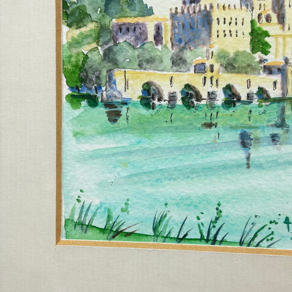Original Watercolor Avignon France City view