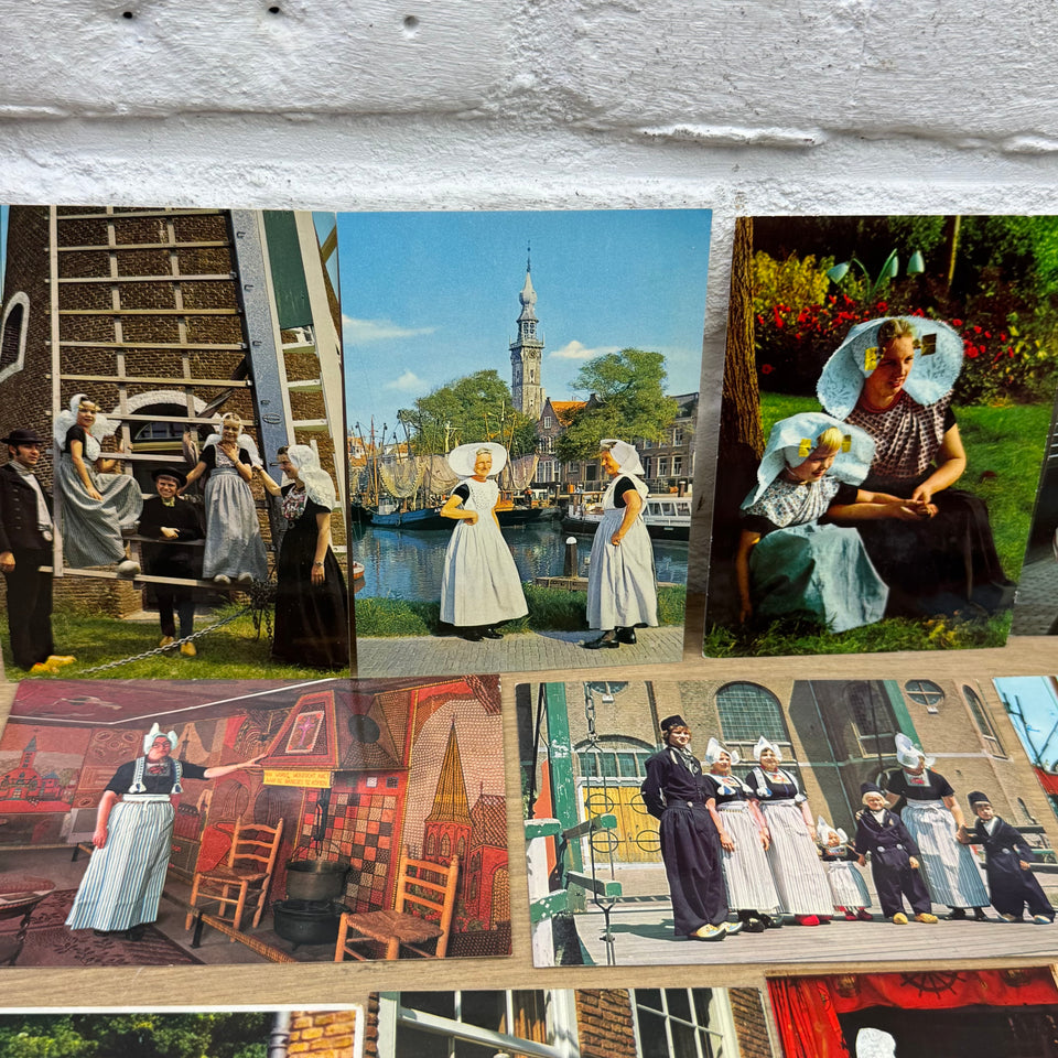 Collection of Dutch Folklore Costume with Dutch Woman Vintage photo cards – Holland’s Traditional Culture Costumes