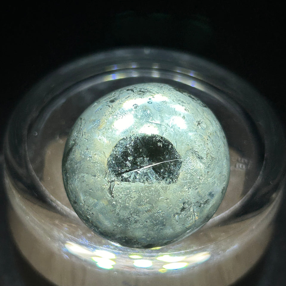 Antique Sulphide Bear Marble - Antique handmade 1.6” inch German sulfide glass marble