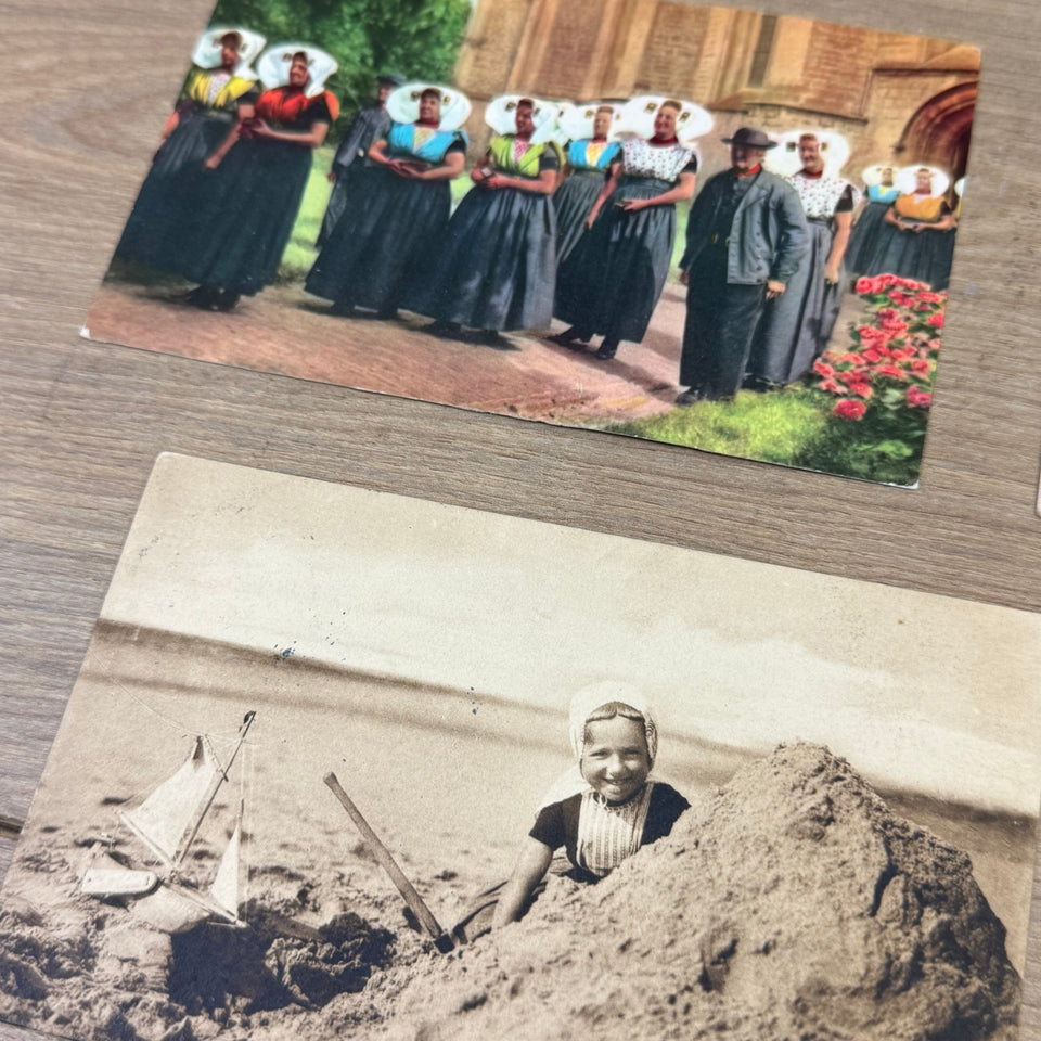 Collection of Antique Dutch Folklore Costume photocards - High Quality Photo paper a.o. – Holland Traditional Culture Costume Embroideries