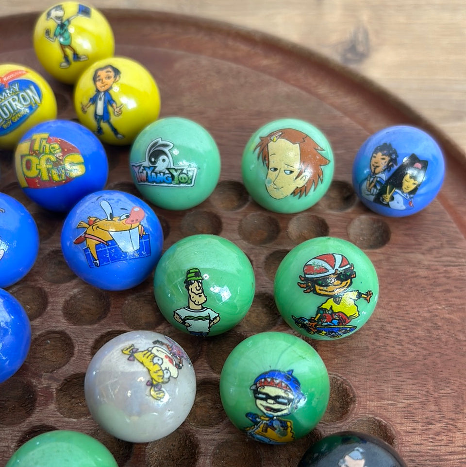 Mixed set of 30 Comic Series Vintage Marbles - 1 inch