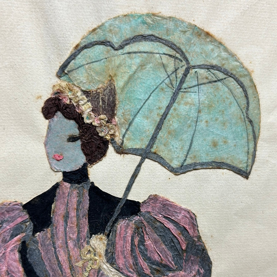Victorian Style collage of a mother and Child- Collage Artwork by Dini Henkes (1935-2022)