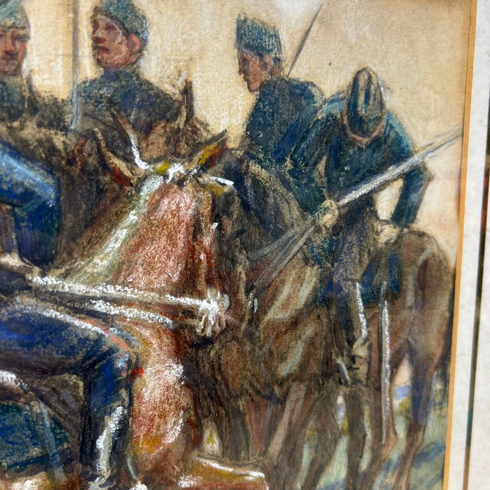 Original cavalry painting of a Napoleon Waterloo Style Cavalry - G. Westermann