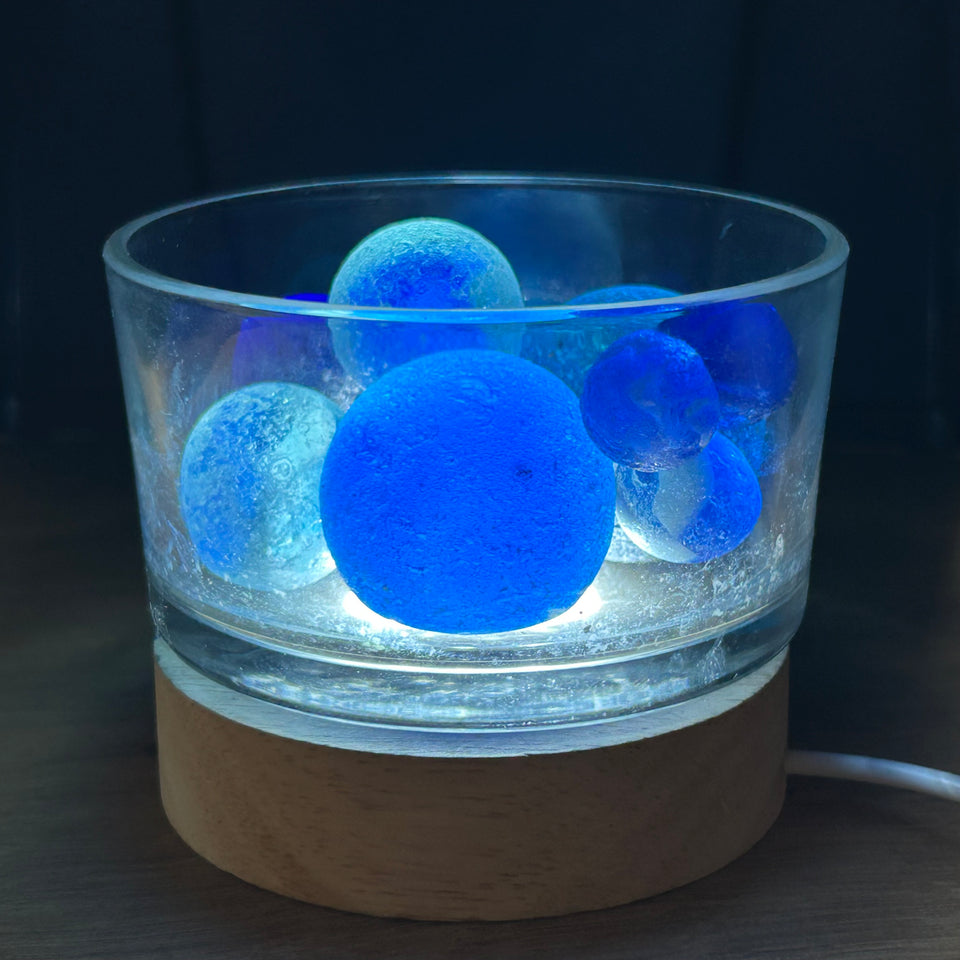 Colored Sea Glass marbles set of 9 transparent marbles