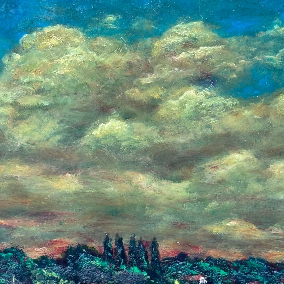 Dutch landscape with sheeps  - Oil painting by Jan Bakker