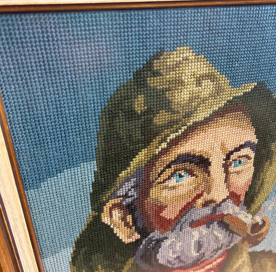 Vintage Sailor Painting Embroidery - Cottonwork - Framed