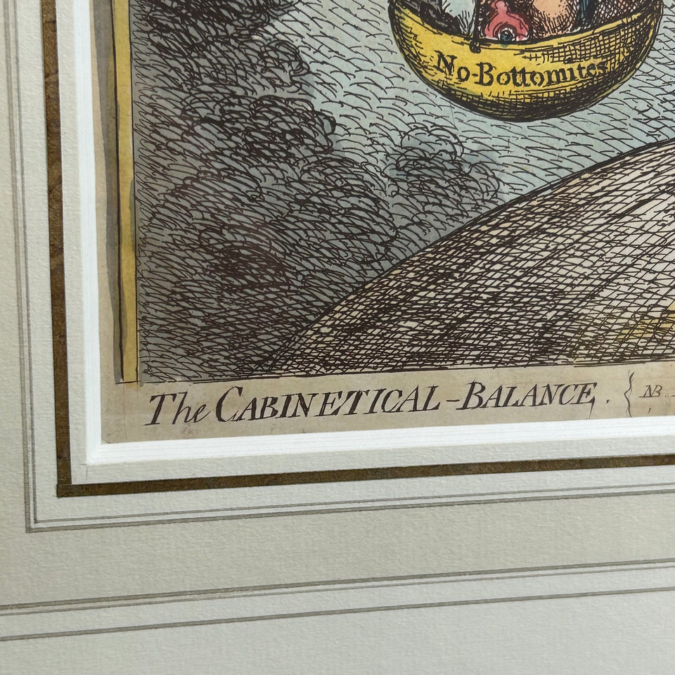 Original Rare handcolored - The Cabinetical Balance -
James Gillray (1757–1815)